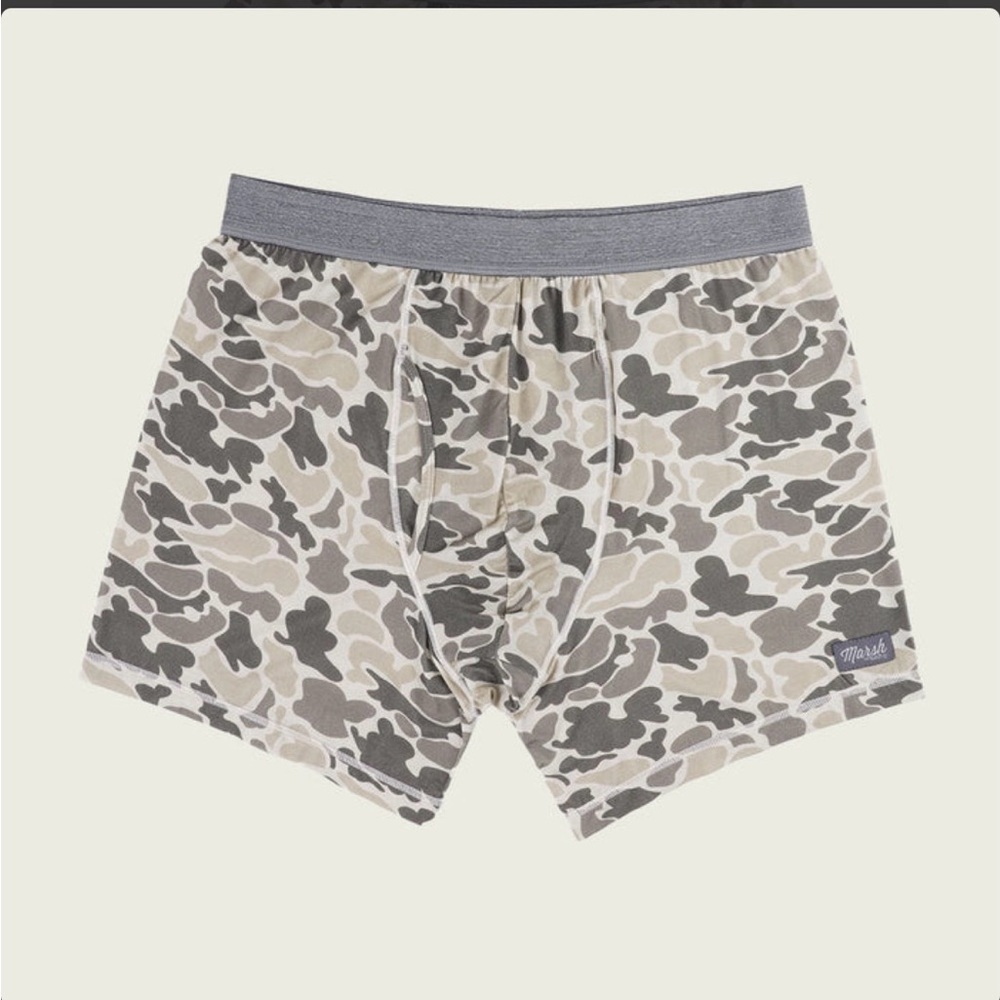 Buxton Camo Boxer Briefs - Gray and Cream